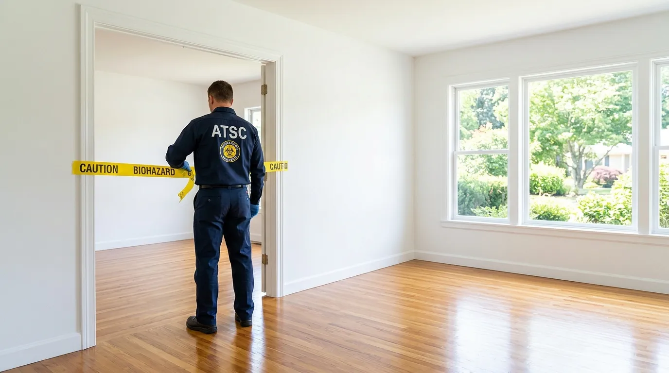Certified biohazard cleanup crew performing Trauma Scene Cleanup in Tarboro